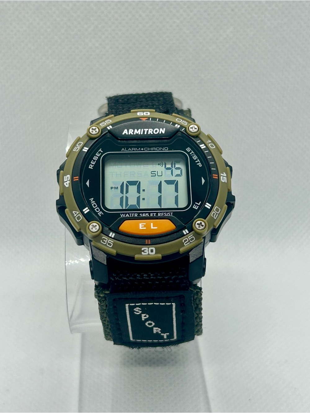 Armitron Sport Digital Outdoor Watch Green & Black Nylon Strap Chronograph